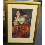 Robert Lenkiewicz (1941-2002) 'Esther Silver Locket' print 286/500 emboss signature, framed and