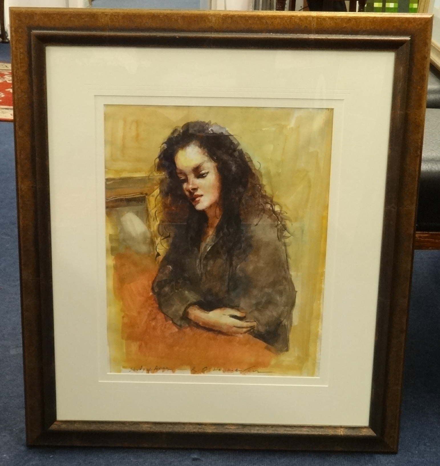 Robert Lenkiewicz (1941-2002) watercolour 'Study of Anna', signed and titled, 43cm x 34cm.