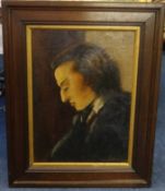 Robert Lenkiewicz (1941-2002) signed oil on canvas to panel dated 1954, 'Frederic Chopin', it is