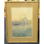 John Miller, signed watercolour 'Santa Maria 1983 Venice', 54cm x 36cm, (gifted by the Artist to the