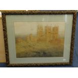 William Rushworth, a 19th century watercolour 'Durham Cathedral', 50cm x 66cm.