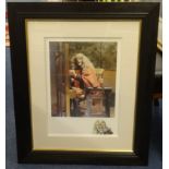 Robert Lenkiewicz (1941-2002) set of three prints with Artist's sketch- 'Self Portrait' 4/15, framed