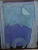 Margaret Clegg, mixed media, 'Ghost Moon' 2002, 90cm x 72cm.