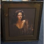 Robert Lenkiewicz (1941-2002) 'Study of Anna' print 60/295 embossed signature, framed and mounted,
