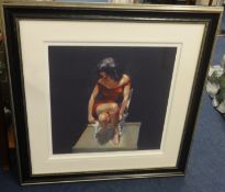 Robert Lenkiewicz (1941-2002) 'Study of Esther' print 64/295 embossed signature, framed and mounted,