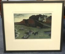 Mycheal Barratt, signed and titled limited edition print, 'Beside the Sea', No 51/150, 26cm x 37cm.