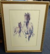 Edwin Levick print 'Sketch of a Black horse', also L. Krovnan, 1998? Print of horses, 454/500 (2).