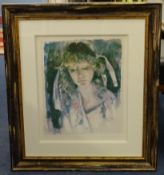 Robert Lenkiewicz (1941-2002) signed print 31/350 'Study of Mary' framed and mounted, 46cm x 37cm.
