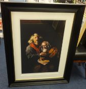 Robert Lenkiewicz (1941-2002) 'Self Portrait with Self Portrait at Ninety' signed limited edition