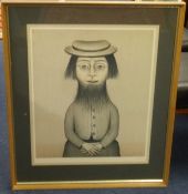 Laurence Stephen Lowry RA (1887-1976) 'The Bearded Lady' pencil signed limited edition print,
