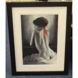 Anthony Orme 'Rear View of Woman Distant Dreams, signed pastel, 54cm x 72cm.