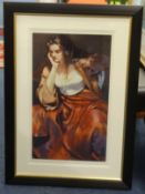 Robert Lenkiewicz (1941-2002) signed print 494/500 'Esther with Silver Locket' framed and mounted,