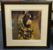 Robert Lenkiewicz (1941-2002) signed print 55/500 'Karen With Bronze Shawl' also signed by Karen