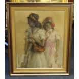 Theodorus Van Oorschot (Dutch 1910-1989) signed oil on canvas, 'Study Two Ladies', 52cm x 40cm.