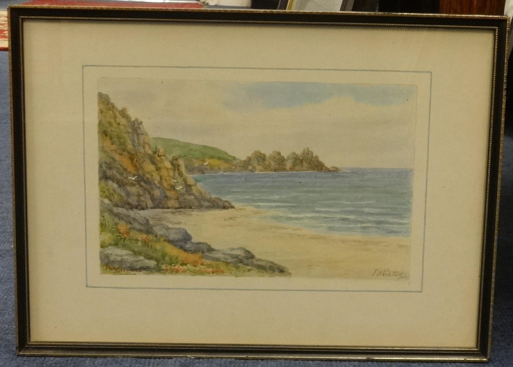 T.H.Victor a signed pair of watercolours, coastal scenes. - Image 2 of 2