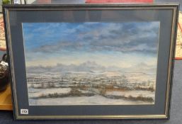 Nick Luff, pastel 'Dartmoor View', 36cm x 51cm.