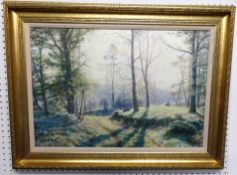 Gerry Hillman, signed oil on canvas 'Forest', 50cm x 72cm.