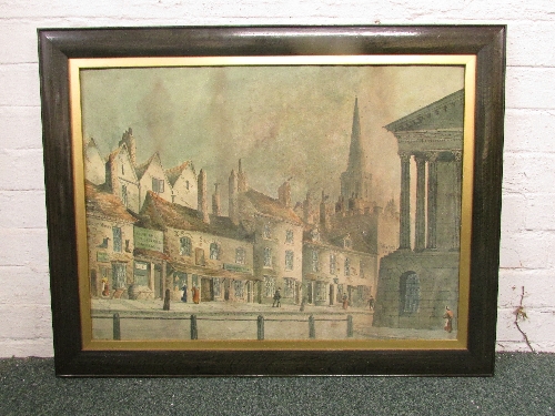 Paul Braddon (1864-1938) - Birmingham street scene shown in Victorian era with Town Hall and - Image 2 of 4