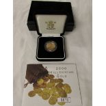 2000 United Kingdom Millenium Gold Proof sovereign in Royal Mint presentation box