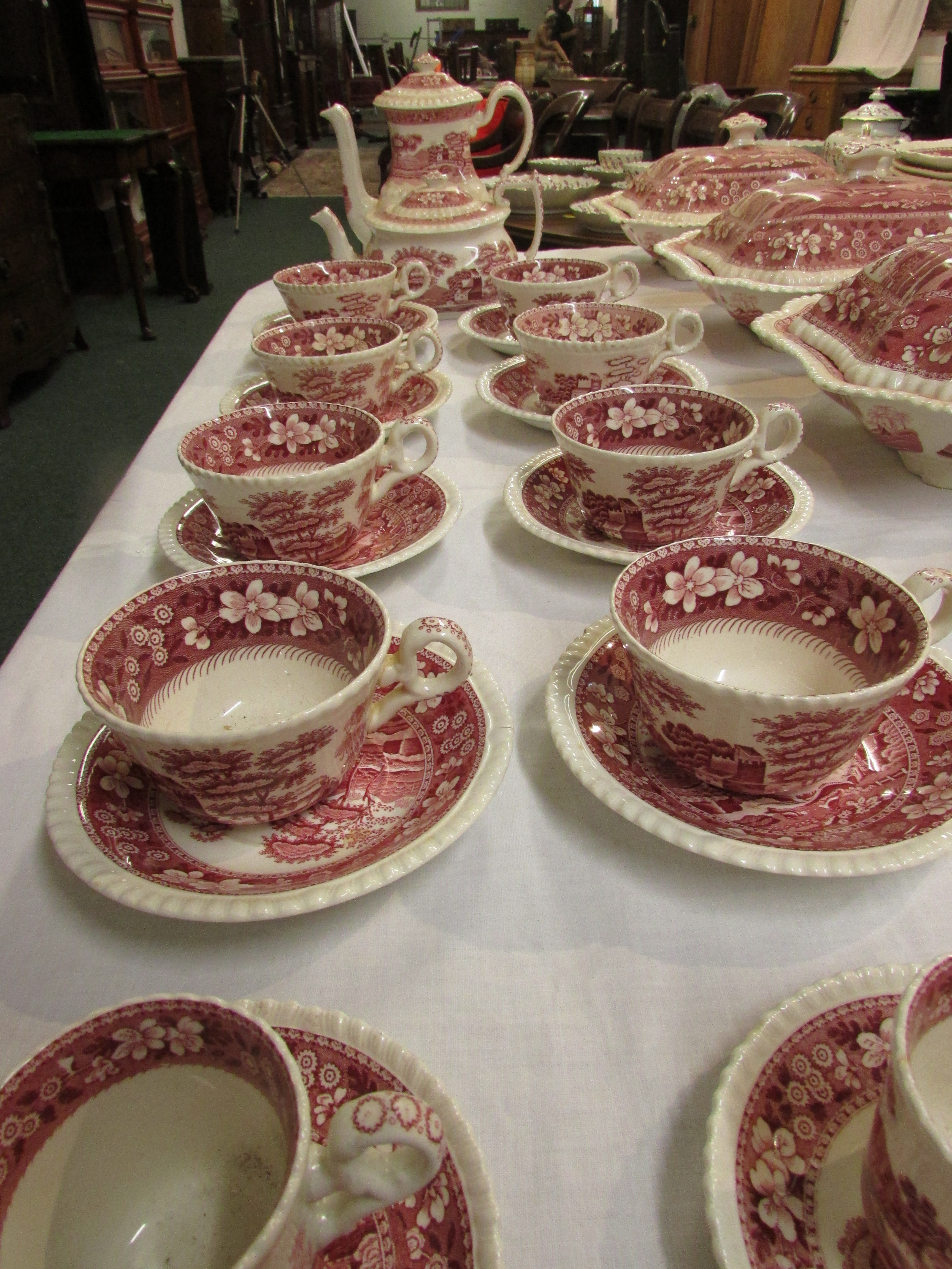 A large selection of Spode dinner and coffee ware in 'Pink Tower' pattern, the components of various - Image 3 of 3