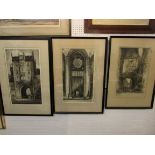 Edward W Sharland (1884-1967) - three etchings signed in pencil - 'Notre Dame Cathedral Paris' (54cm