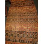 Indonesian Ikat textile depicting horses and people, etc (128cm x 228cm)