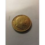 1909 gold half sovereign