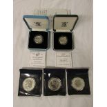 Three Westminster Collection one ounce fine silver two pound coins - 1998, 1999 and 2000; together