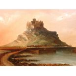 St Michael's Mount, oil on canvas, no signature, perhaps first or second quarter 20th C, (39.5cm x