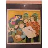 After Beryl Cook (1926-2008) - reproduction colour print 'The Art Class', signed in pencil,