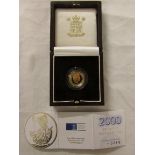 2000 Britannia 1/10 oz gold proof £10 coin, in Royal Mint presentation case with certificate of