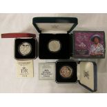 Queen Mother silver piedfort centenary crown, a Coronation 40th Anniversary silver proof crown,