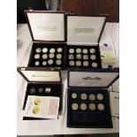 Presentation box containing three replica Henry VIII gold coins, 22-carat, approximately 2.0g; '