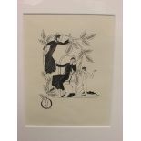 After Eric Gill (1882-1940) - wood engraving 'The Parsons Tale', Goldmark Gallery label "wood