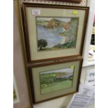 TWO FRAMED AND MOUNTED WATERCOLOURS OF SIDMOUTH