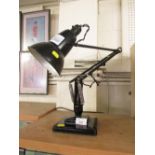 HERBERT TERRY & SONS 1227 BLACK PAINTED ANGLEPOISE DESK LAMP WITH TWO STEP BASE (RE-WIRE)