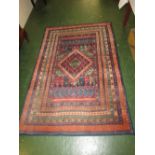 RECTANGULAR BLUE GROUND RUG WITH TEN MARGINS