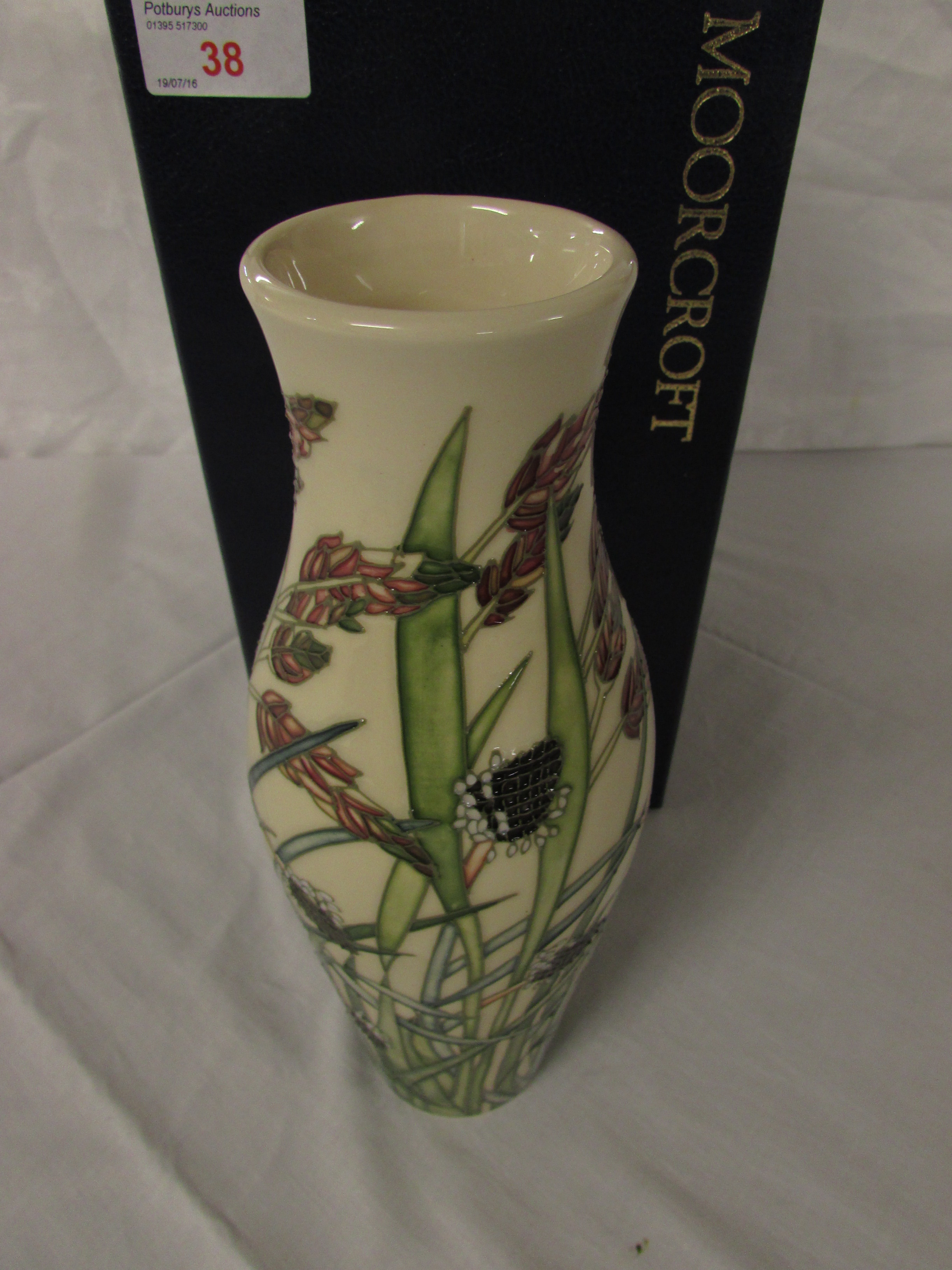 Moorcroft vase 120/9 'Savannah' pattern designed by Emma Bossons 2001, height 25cm, with box - Image 2 of 7