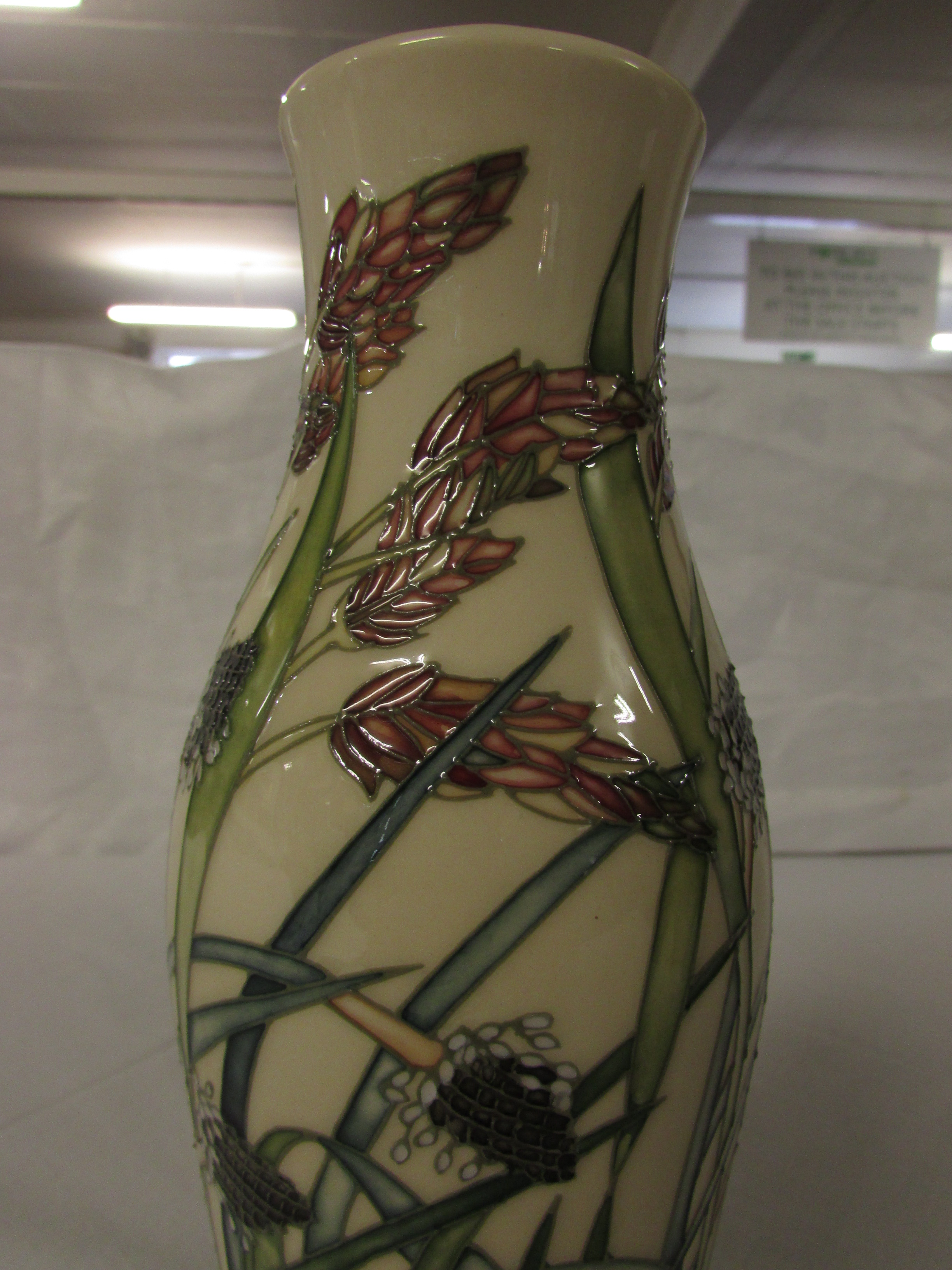 Moorcroft vase 120/9 'Savannah' pattern designed by Emma Bossons 2001, height 25cm, with box - Image 5 of 7