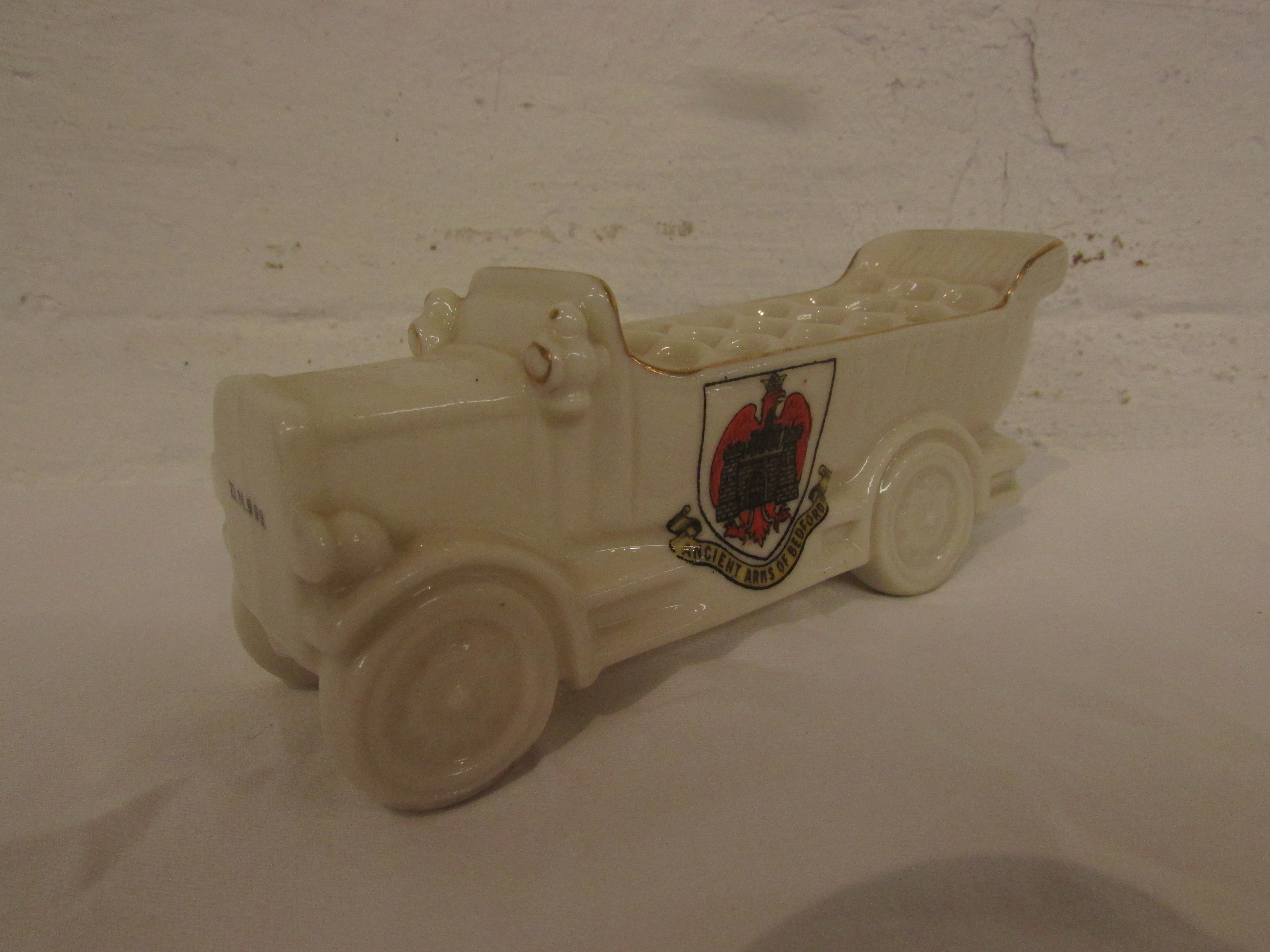 Four items of crested china - a Carlton charabanc 'Over the hills and far way' crested for Ancient - Image 2 of 5