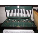 A near complete eight place setting canteen of Butler of Sheffield silver plated cutlery (BS5577)