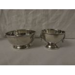 Garrard & Co small silver bowl on foot with lion's mask ring handles, marks for Birmingham, 1971 and