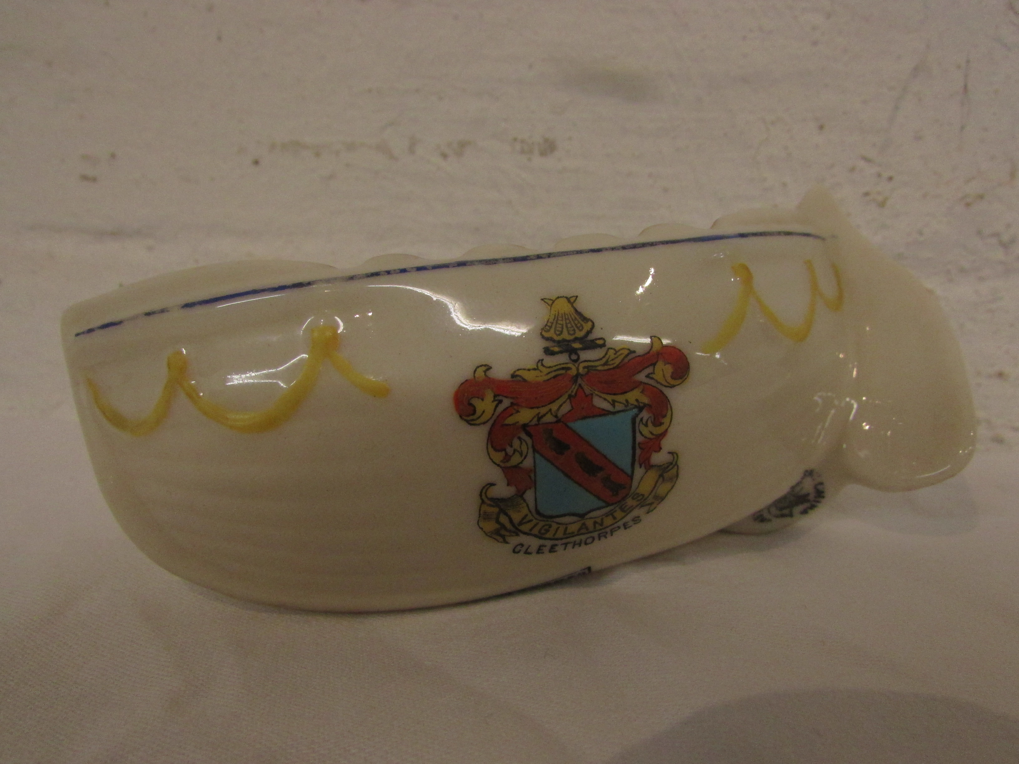 Four items of crested china - a Carlton charabanc 'Over the hills and far way' crested for Ancient - Image 4 of 5