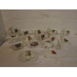 Seventeen various crested china animal figures, camel, lion, horses etc - Arcadian, Willow Art,