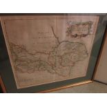 The North Riding of Yorkshire - hand coloured map after Robert Morden, sold by Abel Swale Awnsham