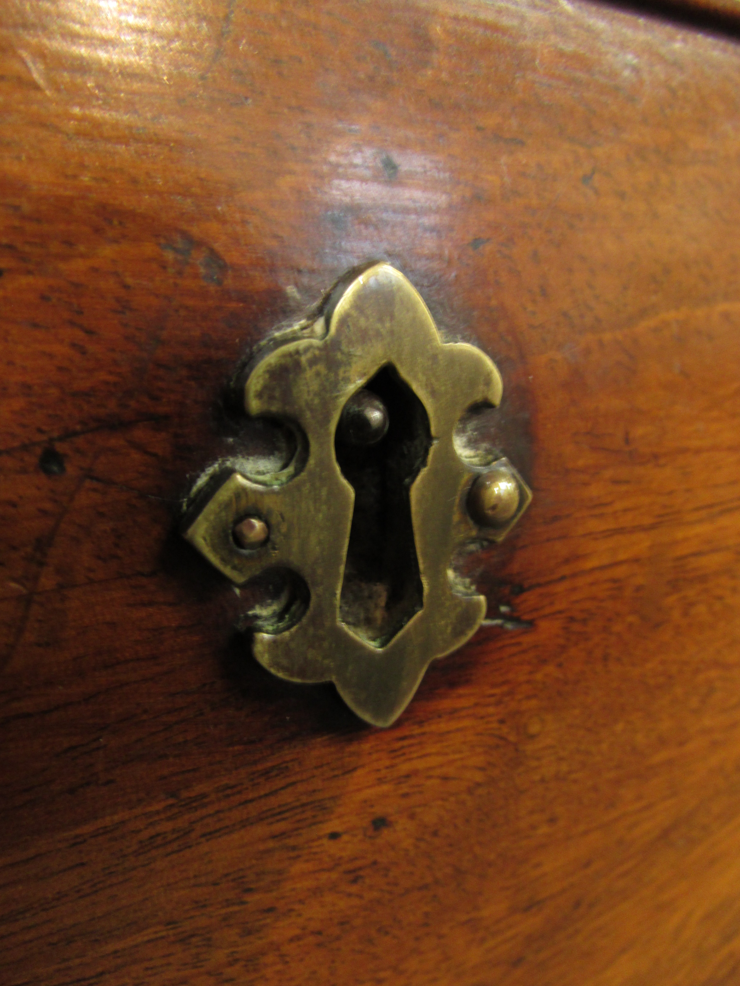 A 19th century large and wide mahogany bureau, the interior with a line of five small drawers over a - Image 7 of 8