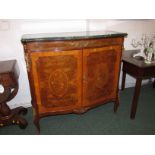 A 20th century reproduction of a 19th century French style serpentine fronted cabinet, mahogany