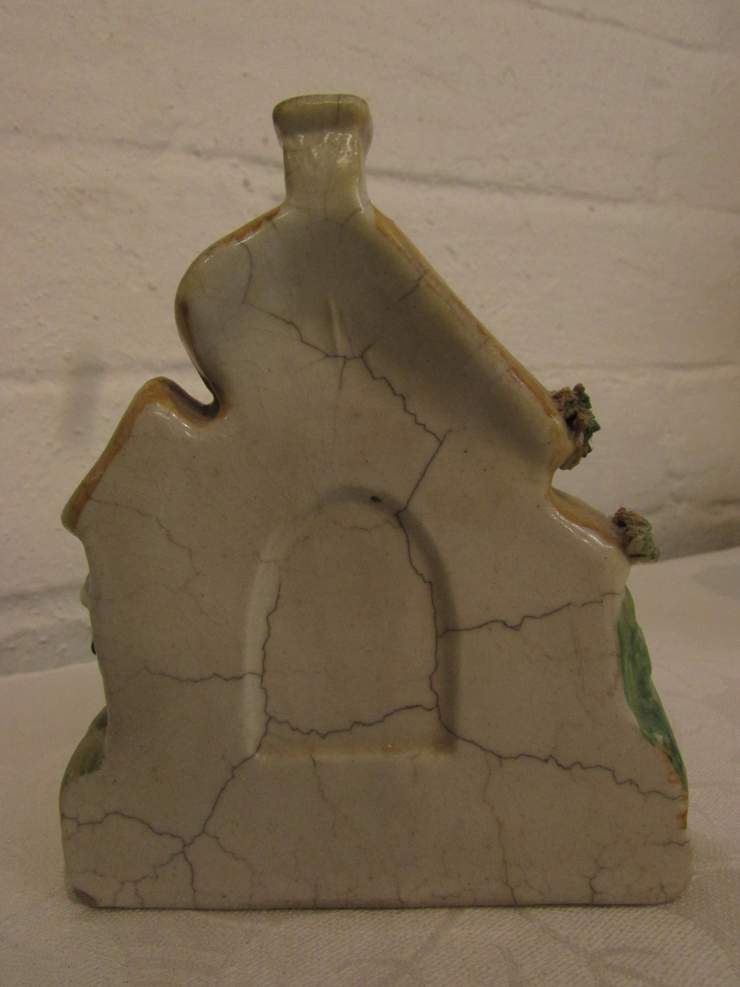 19th century Staffordshire pottery turreted castle pastille burner (height 15.5cm), a - Image 5 of 7