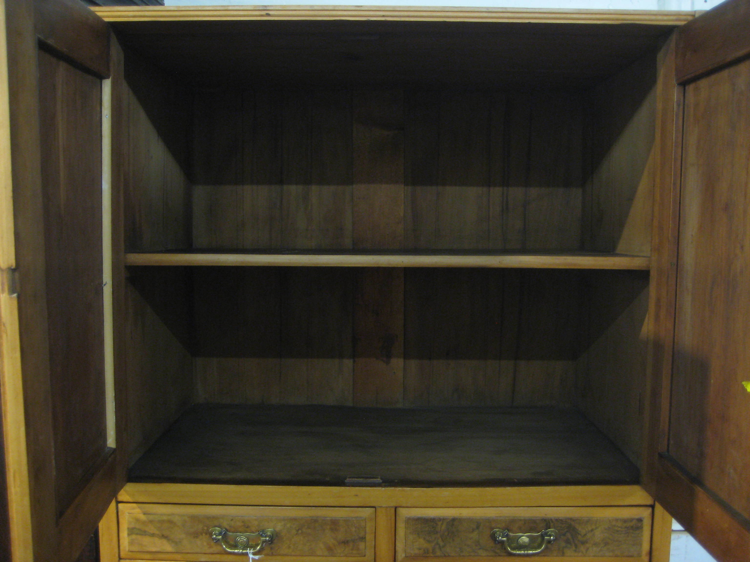 An unusual cabinet chest in satin walnut with burr walnut veneer to the drawer fronts, the top - Image 5 of 6