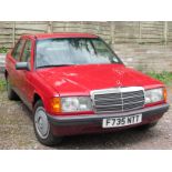 Red Mercedes 190E automatic four-door saloon, 1997 cc petrol engine, F735 NTT registered 06/09/89,